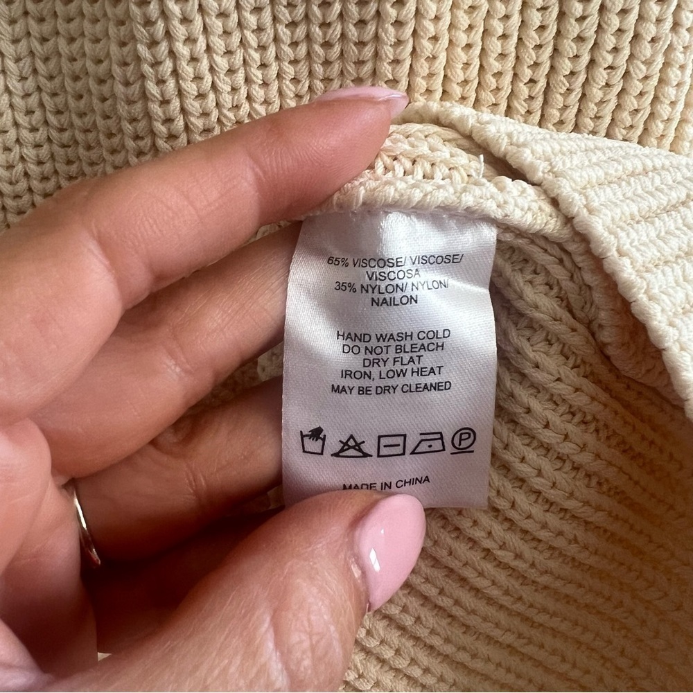 Sunday in Brooklyn Anthropologie Knit Ribbed Sweater Neutral Tan Maxi Dress XS - Picture 6 of 9